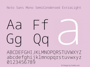 Noto Sans Mono SemiCondensed ExtraLight Version 2.007图片样张