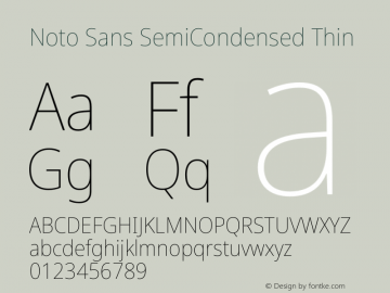 Noto Sans SemiCondensed Thin Version 2.006图片样张
