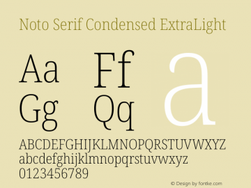Noto Serif Condensed ExtraLight Version 2.005图片样张