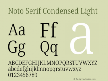 Noto Serif Condensed Light Version 2.005图片样张