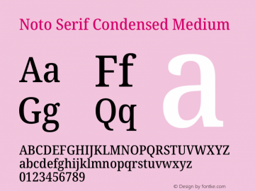 Noto Serif Condensed Medium Version 2.005图片样张