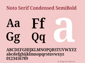 Noto Serif Condensed SemiBold Version 2.005图片样张
