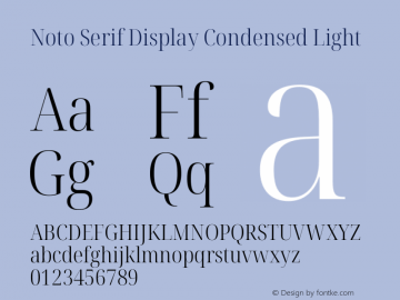 Noto Serif Display Condensed Light Version 2.004图片样张