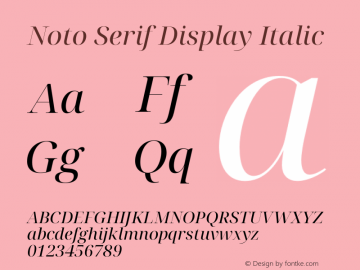 Noto Serif Display Italic Version 2.004图片样张