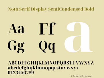 Noto Serif Display SemiCondensed Bold Version 2.005图片样张