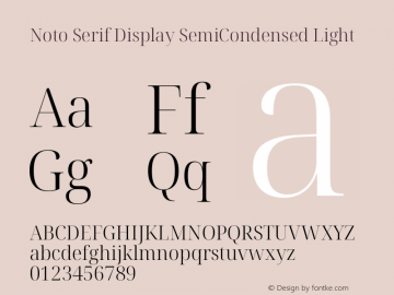 Noto Serif Display SemiCondensed Light Version 2.004图片样张