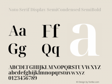 Noto Serif Display SemiCondensed SemiBold Version 2.004图片样张