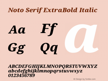 Noto Serif ExtraBold Italic Version 2.005图片样张