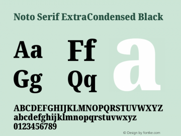 Noto Serif ExtraCondensed Black Version 2.005图片样张