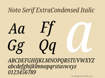 Noto Serif ExtraCondensed Italic Version 2.005图片样张