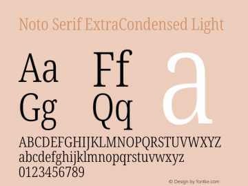 Noto Serif ExtraCondensed Light Version 2.005图片样张