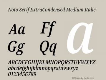 Noto Serif ExtraCondensed Medium Italic Version 2.005图片样张