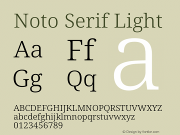 Noto Serif Light Version 2.005图片样张