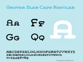 Grover Slab Caps Regular Version 1.000 2004 initial release Font Sample