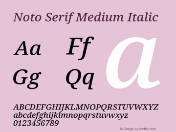 Noto Serif Medium Italic Version 2.005图片样张