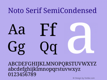 Noto Serif SemiCondensed Version 2.005图片样张