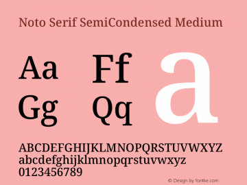 Noto Serif SemiCondensed Medium Version 2.005图片样张