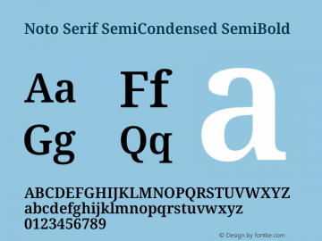 Noto Serif SemiCondensed SemiBold Version 2.005图片样张