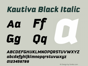 Kautiva Black Italic Version 001.000图片样张