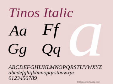 Tinos Italic Version 1.33图片样张