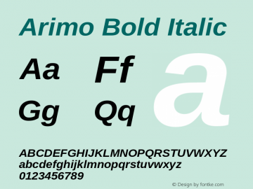 Arimo Bold Italic Version 1.33图片样张