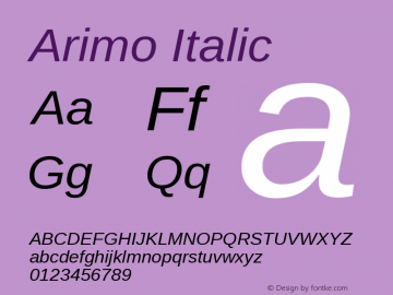 Arimo Italic Version 1.33图片样张