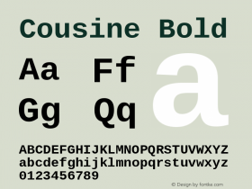 Cousine Bold Version 1.23图片样张