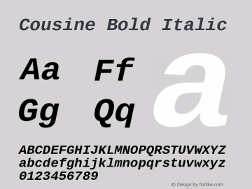 Cousine Bold Italic Version 1.23图片样张