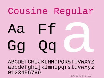 Cousine Regular Version 1.23; ttfautohint (v1.8.2)图片样张