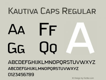 Kautiva Caps Regular Version 001.000 Font Sample