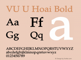 VU U Hoai Bold Version 2004.04 1992 Font Sample