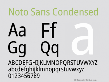 Noto Sans Condensed Version 2.003图片样张