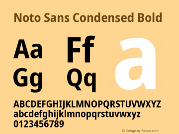 Noto Sans Condensed Bold Version 2.001; ttfautohint (v1.8.2)图片样张