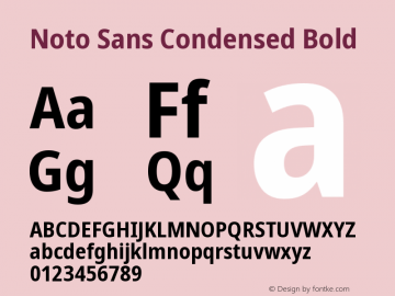 Noto Sans Condensed Bold Version 2.003图片样张