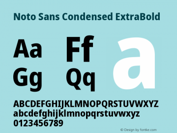 Noto Sans Condensed ExtraBold Version 2.003图片样张