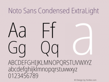 Noto Sans Condensed ExtraLight Version 2.003图片样张