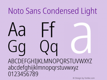 Noto Sans Condensed Light Version 2.001; ttfautohint (v1.8.2)图片样张