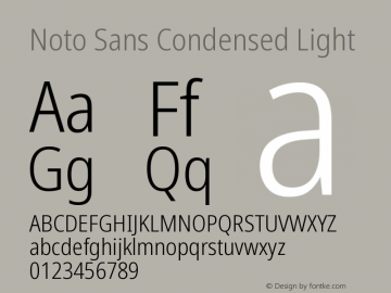 Noto Sans Condensed Light Version 2.003图片样张