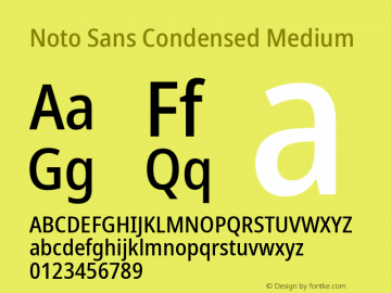 Noto Sans Condensed Medium Version 2.001; ttfautohint (v1.8.2)图片样张