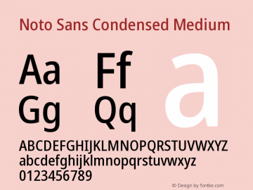 Noto Sans Condensed Medium Version 2.003图片样张