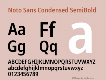 Noto Sans Condensed SemiBold Version 2.003图片样张