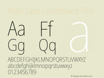 Noto Sans Condensed Thin Version 2.001; ttfautohint (v1.8.2)图片样张