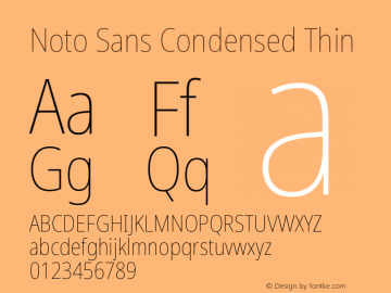 Noto Sans Condensed Thin Version 2.003图片样张