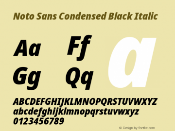 Noto Sans Condensed Black Italic Version 2.005; ttfautohint (v1.8.4) -l 8 -r 50 -G 200 -x 14 -D latn -f none -a qsq -X 