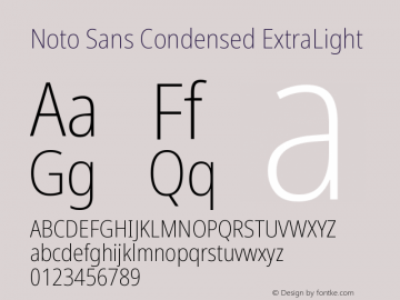 Noto Sans Condensed ExtraLight Version 2.006图片样张
