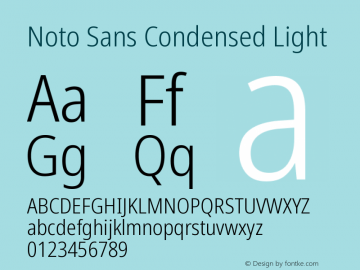 Noto Sans Condensed Light Version 2.006图片样张