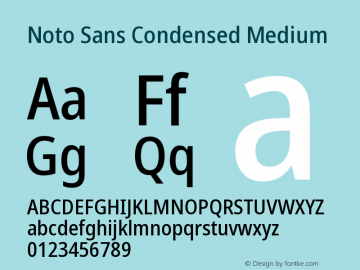 Noto Sans Condensed Medium Version 2.006图片样张