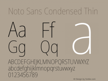 Noto Sans Condensed Thin Version 2.006图片样张