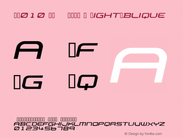 PB010 TRANSPORT X LightOblique Macromedia Fontographer 4.1J 04.5.1 Font Sample