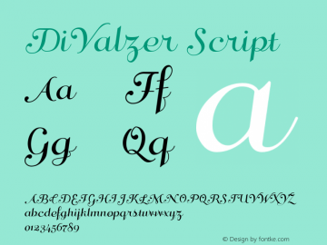 DiValzer Script Macromedia Fontographer 4.1 12/24/01图片样张